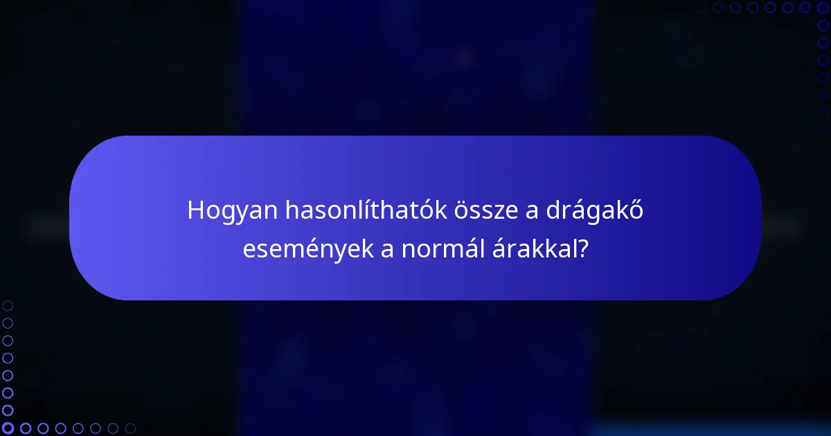 Hogyan hasonlíthatók össze a drágakő események a normál árakkal?
